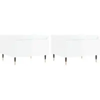 Syfax Mesas centro 2 uds madera ingeniería blanco brillo 50x46x35 cm