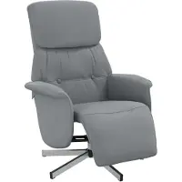Syfax Sillón reclinable con reposapiés tela gris claro