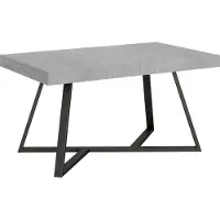 Ityhome - Mesa auxiliar extensible, 140/244 x 90 cm, modelo Booster, patas de mesa en color cemento, acabado antracita