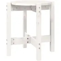 Syfax Mesa de centro de madera maciza de pino blanco Ø42,5x45 cm