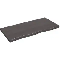 Syfax Encimera de baño madera tratada marrón oscuro 100x50x(2-4) cm