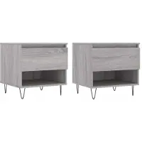 Syfax Mesas de centro 2 uds madera ingeniería gris Sonoma 50x46x50 cm