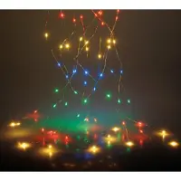 Spetebo Guirnalda de luces multicolor con cable – varios colores / 160 LEDs – decoración navideña, cable con luces multicolor, funciona con batería