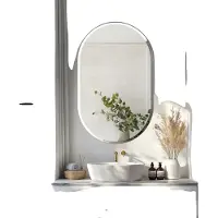 OEM Espejo de baño, diseño ovalado sin marco, bordes biselados, 81 x 51 centímetros (aproximadamente 32x20 pulgadas)