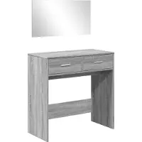 Syfax Tocador con espejo color gris Sonoma 80x39x80 cm