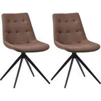 CLP Juego de 2 sillas de comedor Merna, tapizadas en terciopelo, color gris oscuro