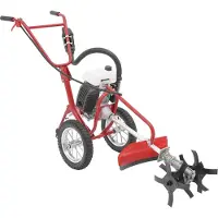 StarTech.com Motocultivador de gasolina - Motocultivador manual para jardín - 63 cm³, motor de 4 tiempos, 4 PS - 240 U/min - Profundidad de trabajo: aproximadamente 10 cm - Depósito: 1,2 l - Color: rojo y negro