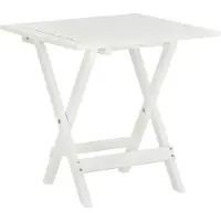 Syfax Mesa terraza bistró madera maciza de acacia blanco 46x46x47 cm