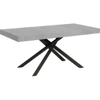 Ityhome - Mesa auxiliar extensible, 180/284 x 90 cm, modelo Karida, patas de cemento en color gris antracita