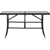 Syfax Mesa de jardín 140x80x74 cm ratán sintético negro
