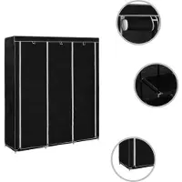 Syfax Armario con compartimentos y varillas tela 150x45x175 cm