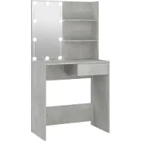 Syfax Tocador con LED color gris hormigón 74,5x40x141 cm