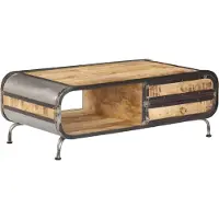 Syfax Mesa de centro madera maciza de mango 100x50x35 cm