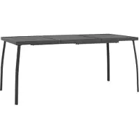 Syfax Mesa de jardín malla de acero gris antracita 165x80x72 cm