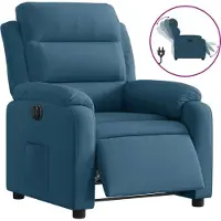 Syfax Sillón reclinable eléctrico terciopelo azul
