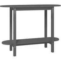 Syfax Mesa consola de madera maciza de pino gris 110x40x80 cm