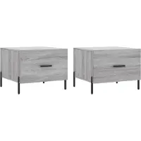 Syfax Mesas de centro 2 uds madera ingeniería gris Sonoma 50x50x40 cm