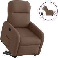 Syfax Sillón eléctrico reclinable elevable de tela marrón