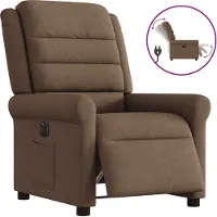 Syfax Sillón reclinable eléctrico de tela marrón