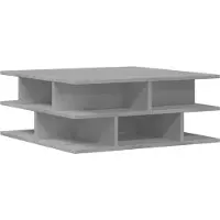 Syfax Mesa de centro madera de ingeniería gris hormigón 70x70x29 cm