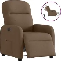Syfax Sillón reclinable eléctrico de tela marrón