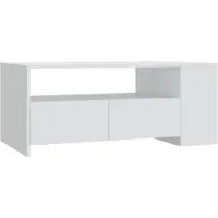 Syfax Mesa de centro madera de ingeniería blanco 102x55x42 cm