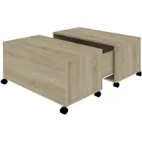 Syfax Mesa de centro madera contrachapada roble Sonoma 75x75x38 cm