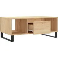 Syfax Mesa de centro madera contrachapada roble Sonoma 90x50x36,5 cm