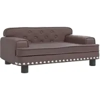 Syfax Cama para perros de cuero sintético marrón 70x45x30 cm