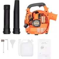 StarTech.com Soplador de hojas manual, a gasolina. Cilindrada de 25,4 cm³. Potencia del motor: 0,75 kW. Flujo de aire potente, ideal para hojas, nieve y polvo. Enchufe de la UE. Color: naranja