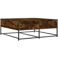 Syfax Mesa de centro madera de ingeniería roble ahumado 100x99x40 cm