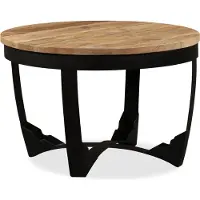 Syfax Mesa de centro madera maciza de mango sin tratar 60x40 cm