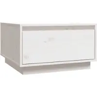 Syfax Mesa de centro de madera maciza de pino blanco 55x56x32 cm