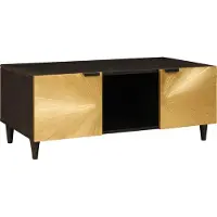 Syfax Mesa de centro Negro y dorado 100 x 54 x 40 cm