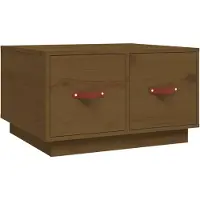 Syfax Mesa de centro madera maciza de pino marrón miel 60x53x35 cm