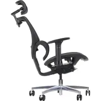 Stema Silla giratoria ergonómica de oficina ErgoNew S1A, base de aluminio, reposabrazos ajustables, reposacabezas, asiento y respaldo de malla ajustables,