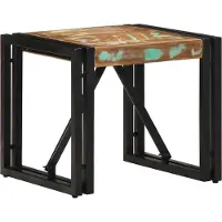 Syfax Mesa de centro multicolor 40x40x35 cm madera maciza reciclada