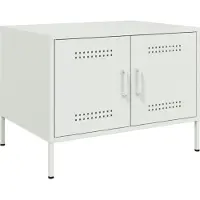Syfax Mesa de centro acero blanco 68x50x50,5 cm