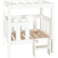 Syfax Cama para perros madera maciza de pino blanco 65,5x50,5x70 cm