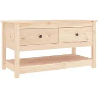 Syfax Mesa de centro de madera maciza de pino 102x49x55 cm