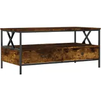 Syfax Mesa de centro madera de ingeniería roble ahumado 100x51x45 cm