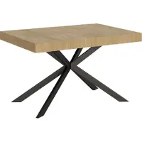 Ityhome - Mesa extensible, 120/224 x 90 cm, modelo Plaker, roble natural, patas en color antracita