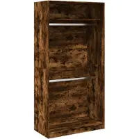 Syfax Armario madera contrachapada color roble ahumado 100x50x200 cm