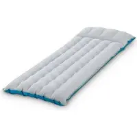 Intex Cama de camping inflable, Fibertech, para 1 persona, 184 x 67 x 17 cm, color gris, con revestimiento de vinilo