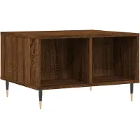 Syfax Mesa de centro madera contrachapada marrón roble 60x50x36,5 cm