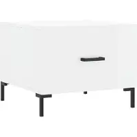 Syfax Mesa de centro madera de ingeniería brillo blanco 50x50x40 cm