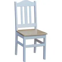 Koma Tools Silla de comedor, pino macizo, blanco/natural barnizado, altura 96 cm