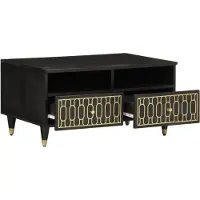 Syfax Mesa de centro de madera maciza mango 80x54x40 cm