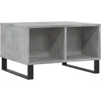 Syfax Mesa de centro madera contrachapada gris hormigón 60x50x36,5 cm