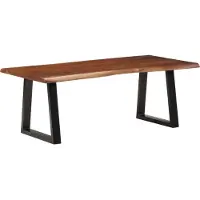 Syfax Mesa de centro madera maciza de acacia marrón miel 110x55x40 cm